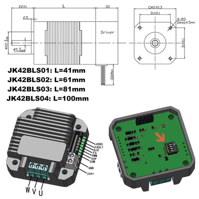 Động cơ DC không chổi than 24v với bộ điều khiển tích hợp cho máy cắt cỏ và máy làm vườn